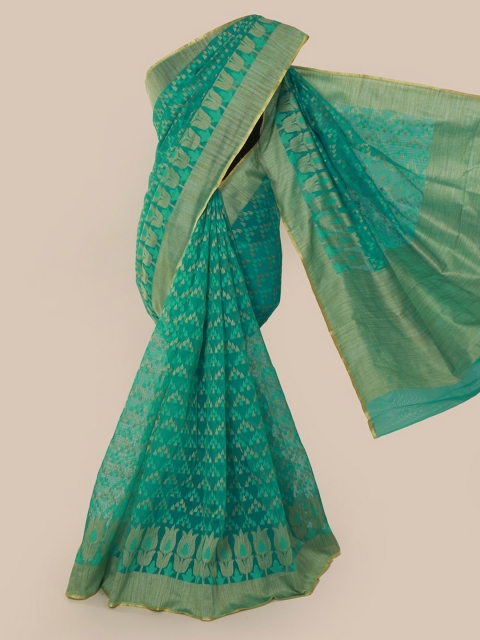 

Pothys Green Woven Design Supernet Saree