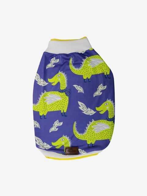 

Pawsindia Blue & Yellow Darcarys Printed Dog T-Shirt
