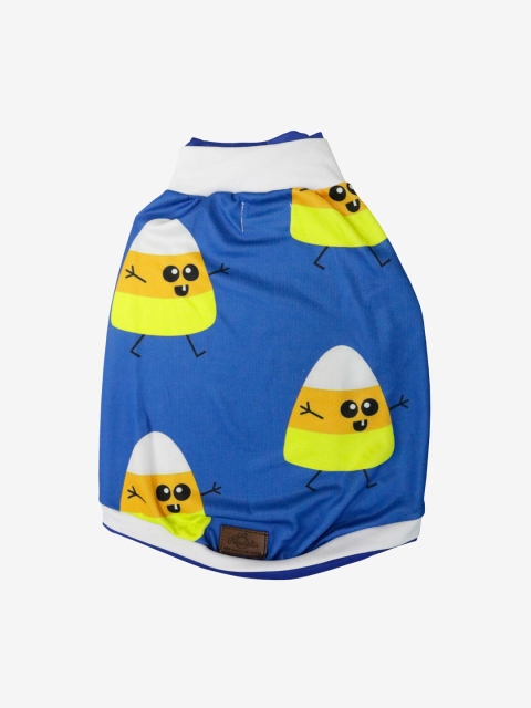 

Pawsindia Blue & Yellow Candyman Graphic Printed Dog T-Shirt