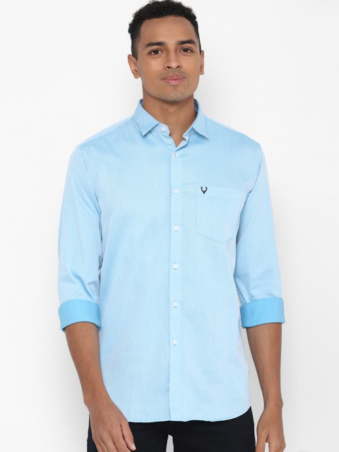 

Allen Solly Men Blue Slim Fit Solid Casual Shirt