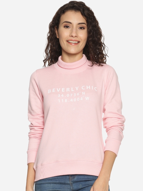 

BEVERLY BLUES Women Pink Printed Sweatshirt