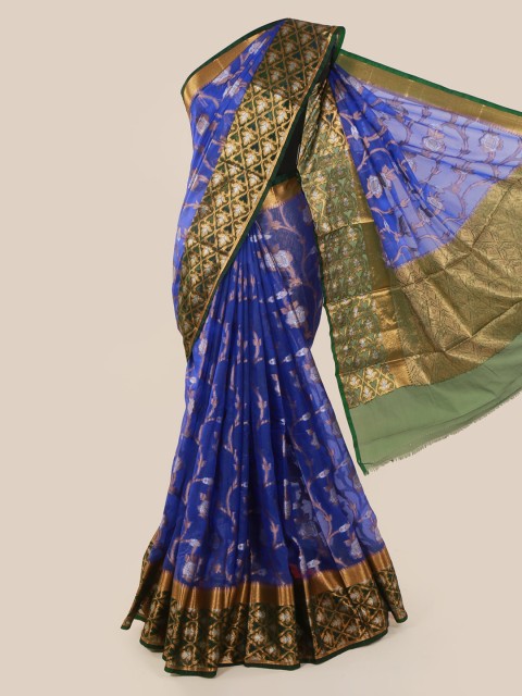 

Pothys Blue Woven Design Tissue Saree