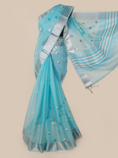 

Pothys Blue Woven Design Tissue Saree