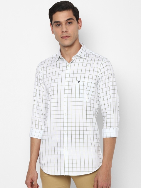 

Allen Solly Men White Slim Fit Checked Casual Cotton Shirt