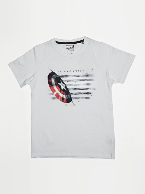 

Octave Boys White Printed Round Neck T-shirt
