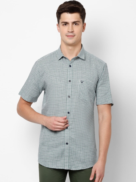 

Allen Solly Men Green & White Slim Fit Checked Casual Shirt
