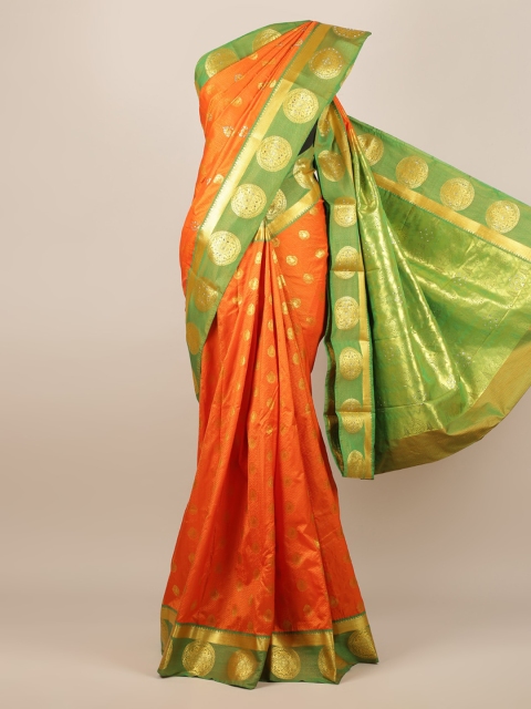 

Pothys Orange & Green Art Silk Woven Design Saree