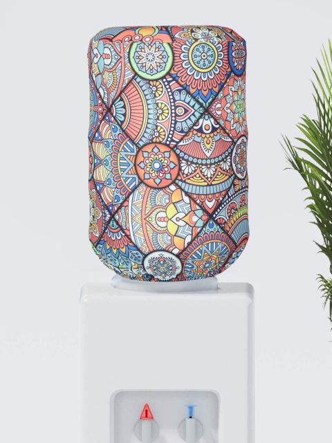 Cortina Blue & Yellow Printed Water Dispenser Cover