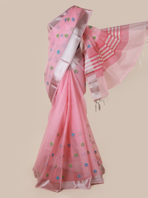 

Pothys Pink Woven Design Tissue Saree
