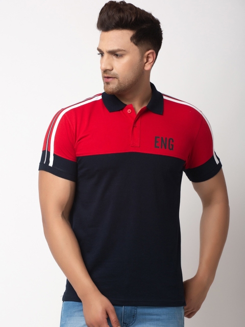 

WILD WEST Men Multicoloured Colourblocked Polo Collar T-shirt, Multi