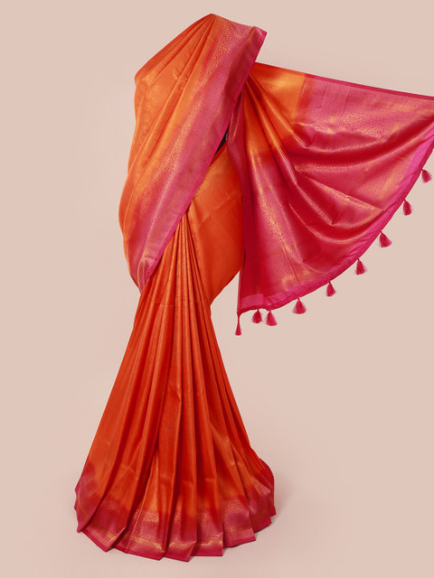 

Pothys Orange Woven Design Art Silk Saree