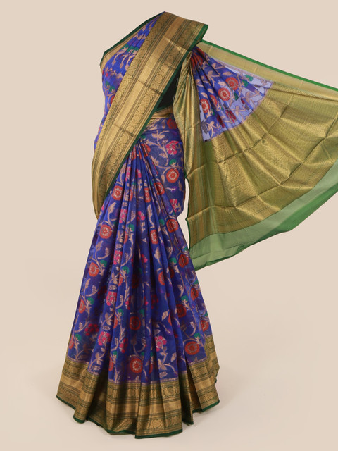 

Pothys Blue Woven Design Tissue Saree