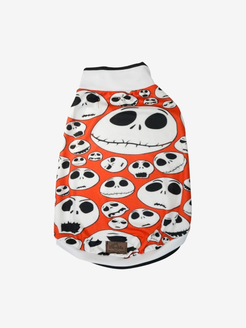 

Pawsindia Red & White Skull Printed Dog T-Shirt