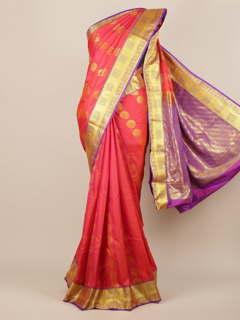 

Pothys Pink & Gold-Toned Art Silk Woven Design Saree