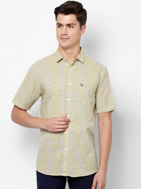 

Allen Solly Men Yellow & Black Slim Fit Checked Casual Shirt