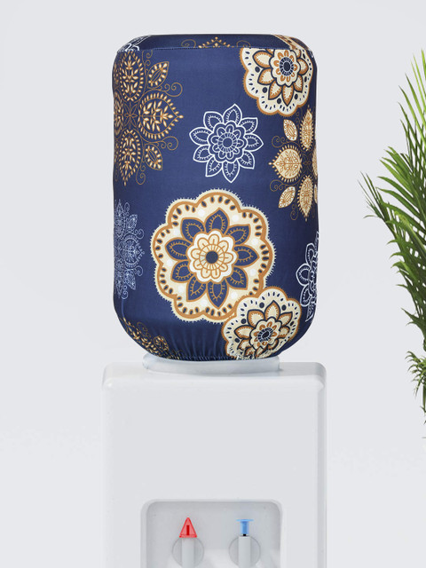 

Cortina Blue & Yellow Printed Water Dispenser Cover