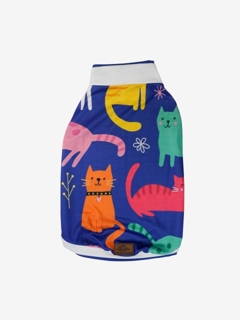 

Pawsindia Blue & Pink Clowder Printed Dog T-Shirt