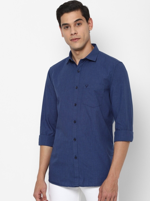 

Allen Solly Men Navy Blue Slim Fit Solid Casual Shirt