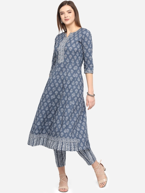 

Mirchi Fashion Women Grey Printed Kurta with Trousers
