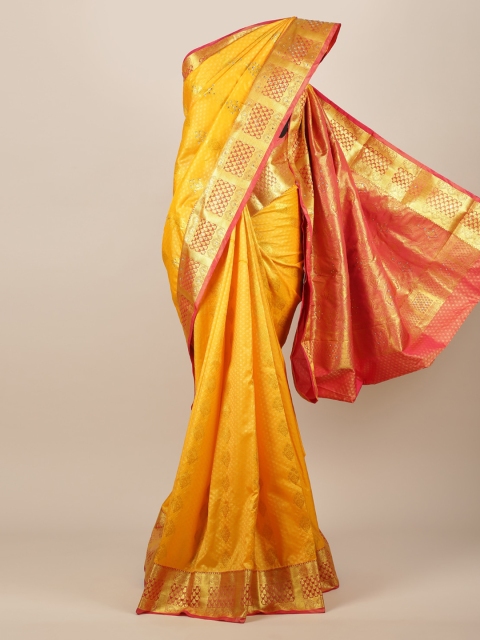 

Pothys Yellow Woven Design Art Silk Saree
