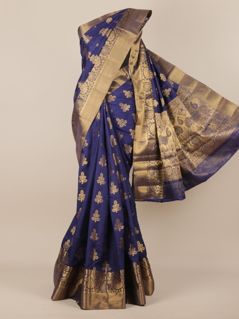 

Pothys Navy Blue Woven Design Jute Silk Saree