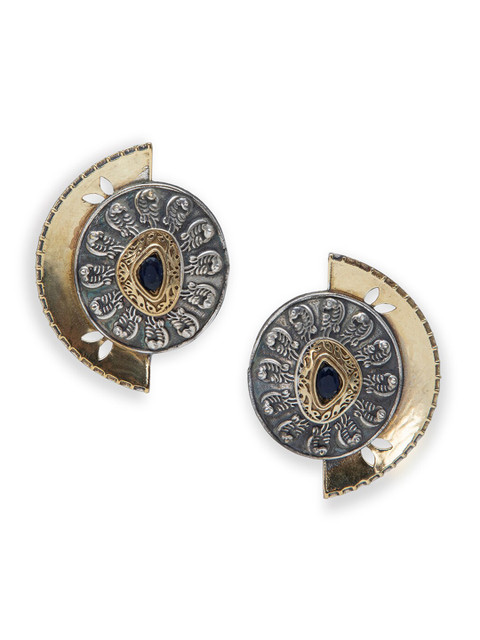 

Biba Silver-Toned Contemporary Handcrafted Studs
