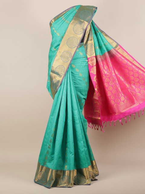

Pothys Green & Pink Pure Silk Woven Design Saree