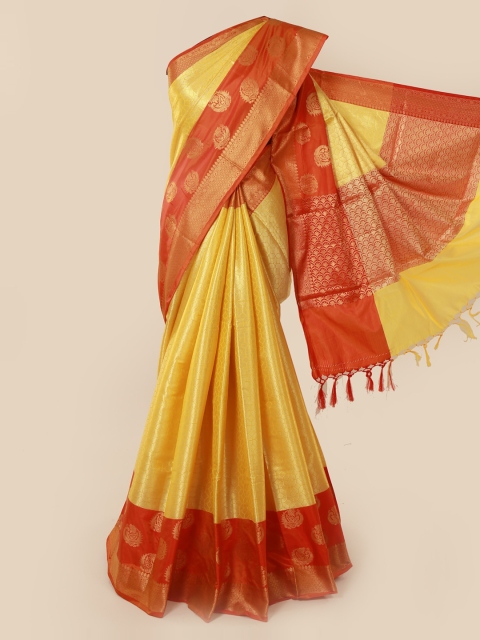 

Pothys Yellow Woven Design Tissue Saree