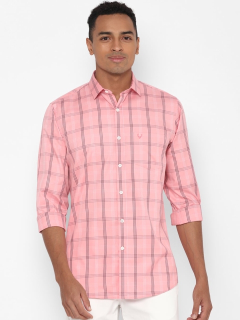

Allen Solly Men Pink Slim Fit Checked Casual Shirt
