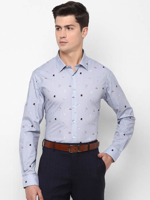 

SIMON CARTER LONDON Men Blue Regular Fit Printed Casual Shirt