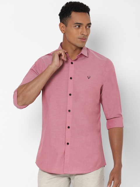 

Allen Solly Men Pink Slim Fit Solid Casual Shirt