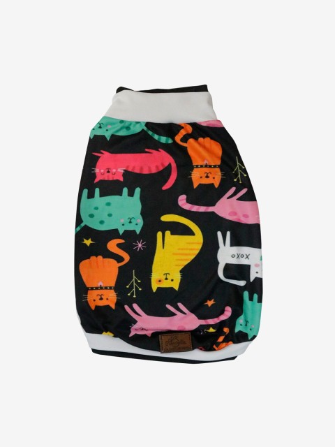 

Pawsindia Black & Orange Clowder Printed Dog T-Shirt