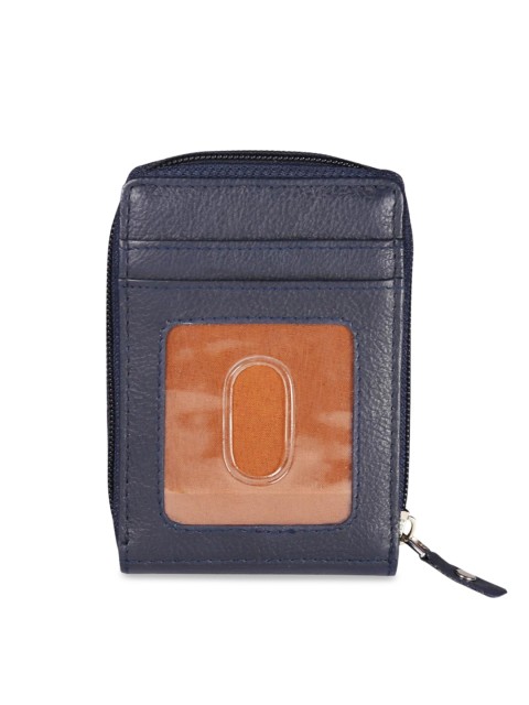 

Style SHOES Unisex Navy Blue & Tan Textured Card Holder