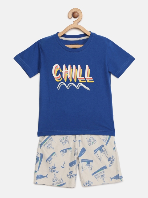 

mackly Boys Blue & Grey Printed Night suit
