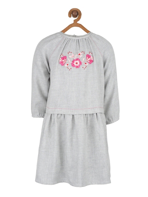 

Miyo Girls Grey Solid A-Line Dress