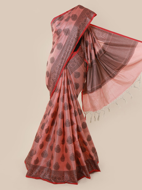

Pothys Peach-Coloured Woven Design Tissue Saree