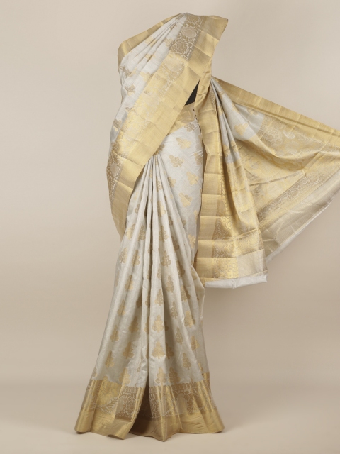 

Pothys Grey Woven Design Jute Silk Saree