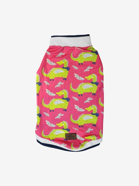 

Pawsindia Pink & Yellow Darcarys Printed Dog T-Shirt