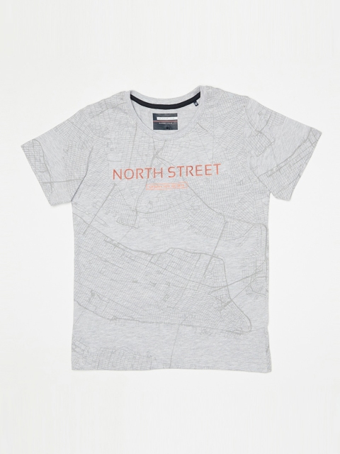 

Octave Boys Grey Printed Round Neck T-shirt
