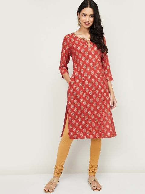 

Melange By Lifestyle Women Rust Ethnic Motifs Printed Kurta