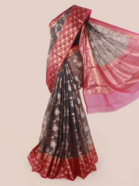 

Pothys Grey Woven Design Tissue Saree