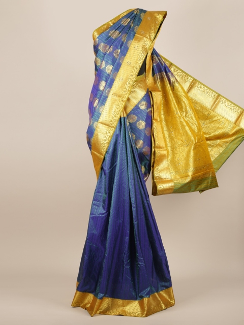 

Pothys Blue & Gold-Toned Art Silk Woven Design Saree