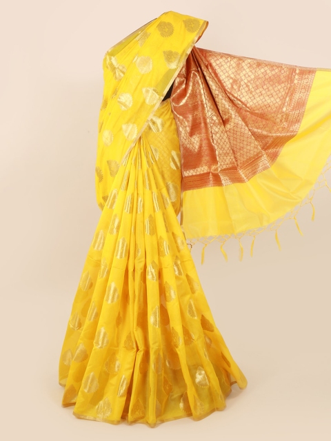 

Pothys Yellow Woven Design Silk Cotton Saree