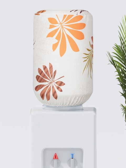 

Cortina White & Orange Printed Water Dispenser Cover