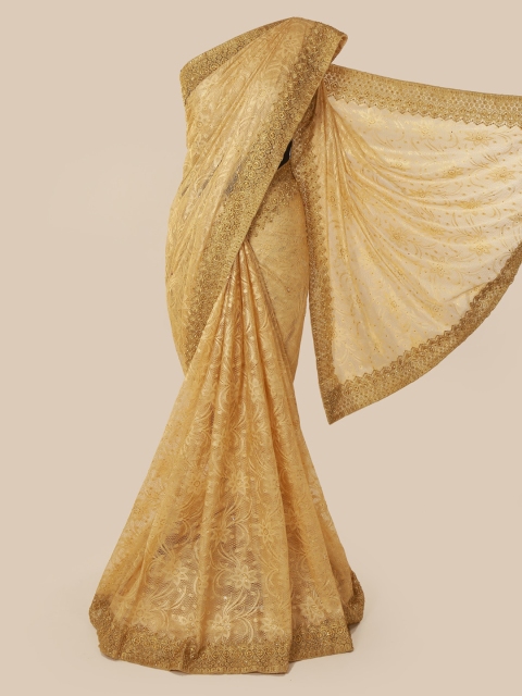 

Pothys Cream-Coloured Woven Design Supernet Saree