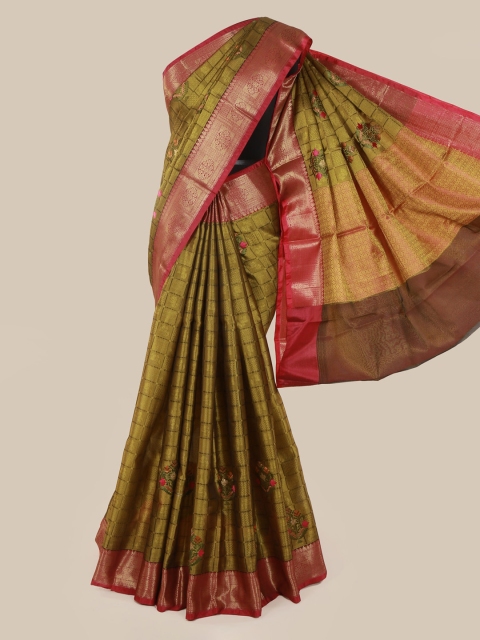 

Pothys Green Woven Design Cotton Blend Saree