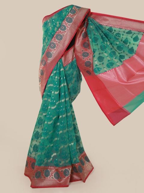 

Pothys Green Woven Design Tissue Saree