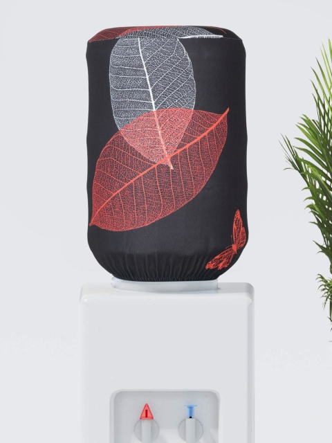 

Cortina Black & Red Printed Water Dispenser Cover