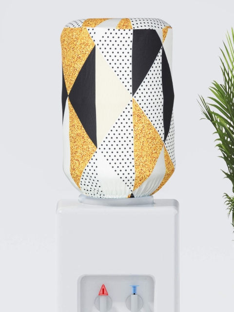 

Cortina White & Black Printed Water Dispenser Cover