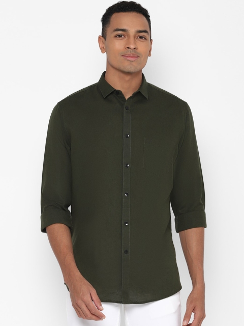 

Allen Solly Men Olive Green Slim Fit Solid Casual Shirt